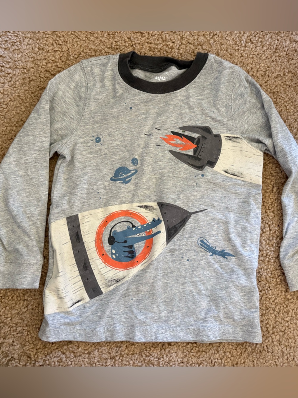 Carter's Gray Tee with Dark Brown Trim